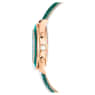 Octea Chrono Uhr, Schweizer Produktion, Lederarmband, Grün, Roségoldfarbenes Finish - Swarovski, 5672931