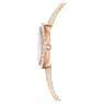 Matrix tennis 7-link watch, Swiss Made, Leather strap, Grey, Rose gold-tone finish - Swarovski, 5672968