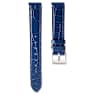 錶帶, 寬15毫米（0.59英吋), 縫線皮革錶帶, 藍色, 不銹鋼 - Swarovski, 5674157
