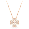 Idyllia pendant, Clover, White, Rose gold-tone plated - Swarovski, 5674211