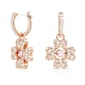 Idyllia 드롭 이어링, 클로버, 화이트, 로즈골드 톤 플래팅 - Swarovski, 5674212
