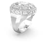 Mesmera cocktail ring, Octagon cut, White, Rhodium plated - Swarovski, 5674299
