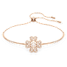 Idyllia bracelet, Clover, White, Rose gold-tone plated - Swarovski, 5674487