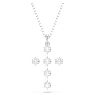 Insigne pendant, Round cut, Cross, White, Rhodium plated - Swarovski, 5675576