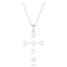 Pandantiv Insigne, Tăietură rotundă, Cruce, Alb, Placat cu rodiu - Swarovski, 5675576