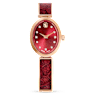 Crystal Rock Oval watch, Swiss Made, Metal bracelet, Red, Rose gold-tone finish - Swarovski, 5675998