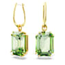 Millenia drop earrings, Octagon cut, Green, Gold-tone plated - Swarovski, 5676071