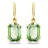 Millenia drop earrings, Octagon cut, Green, Gold-tone plated - Swarovski, 5676071