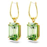 Millenia drop earrings, Octagon cut, Green, Gold-tone plated - Swarovski, 5676071