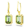 Millenia drop earrings, Octagon cut, Green, Gold-tone plated - Swarovski, 5676071