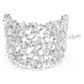 Mesmera wide bracelet, Mixed cuts, White, Rhodium plated - Swarovski, 5676532