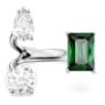 Mesmera Öppen ring, Blandade slipningar, Grön, Silverfärgad finish - Swarovski, 5676969
