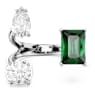 Mesmera open ring, Mixed cuts, Green, Silver-tone finish - Swarovski, 5676969