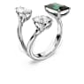 Mesmera open ring, Mixed cuts, Green, Silver-tone finish - Swarovski, 5676969