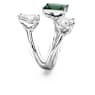 Mesmera open ring, Mixed cuts, Green, Silver-tone finish - Swarovski, 5676969