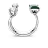 Mesmera open ring, Mixed cuts, Green, Silver-tone finish - Swarovski, 5676969
