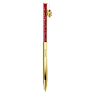 Stylo à bille Crystalline Dragon and Phoenix, Forme octogonale, Dragon, Rouge, Placage de ton or - Swarovski, 5677125