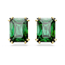 Matrix Ohrstecker, Rechteckschliff, Grün, Goldlegierungsschicht - Swarovski, 5677142