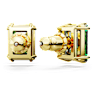 Matrix stud earrings, Rectangular cut, Green, Gold-tone plated - Swarovski, 5677142