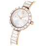 Matrix Bangle Uhr, Schweizer Produktion, Kristallarmband, Weiß, Roségoldfarbenes Finish - Swarovski, 5677484