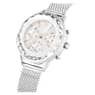 Nova Chrono Uhr, Schweizer Produktion, Metallarmband, Silberfarben, Edelstahl - Swarovski, 5677503