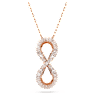 Pendente Hyperbola, Infinito, Bianco, Placcato color oro rosa - Swarovski, 5677623