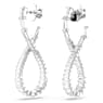 Hyperbola 水滴形耳環, Infinity, 白色, 鍍白金色 - Swarovski, 5677628