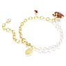 Swarovski Iconic Swan bracelet, Crystal pearl, Swan, Red, Gold-tone plated - Swarovski, 5677792