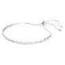 Matrix Tennis bracelet, Mixed round cuts, White, Rhodium plated - Swarovski, 5677813