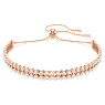 Matrix Tennis bracelet, Round cut, White, Rose gold-tone plated - Swarovski, 5677823