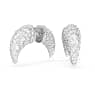 Luna stud earrings, Moon, Small, White, Rhodium plated - Swarovski, 5677879