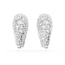Luna stud earrings, Moon, Small, White, Rhodium plated - Swarovski, 5677879