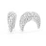 Luna stud earrings, Moon, Small, White, Rhodium plated - Swarovski, 5677879