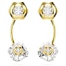 Numina earring jackets, Mixed cuts, White, Gold-tone plated - Swarovski, 5677980