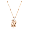 Swan pendant, Swan, Small, Black, Rose gold-tone plated - Swarovski, 5678046