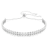 Matrix Tennis bracelet, Round cut, White, Rhodium plated - Swarovski, 5678252