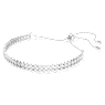 Matrix Tennis bracelet, Round cut, White, Rhodium plated - Swarovski, 5678252