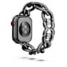 Sparkling chain strap, For Apple Watch® 40mm & 41mm, Black, Black finish - Swarovski, 5678677