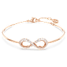 Bracelete Hyperbola, Infinity, Branca, Lacado a rosa dourado - Swarovski, 5679443