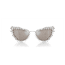 Occhiali da sole a clip 2 in 1, Statement, Forma Cat-eye, SK7011, Bianchi - Swarovski, 5679552