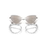 2 in 1 clip-on sunglasses, Statement, Cat-eye shape, SK7011, White - Swarovski, 5679552