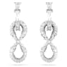 Hyperbola csepp alakú fülbevaló, Végtelenség, Fehér, Ródium bevonattal - Swarovski, 5679793