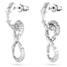 Hyperbola drop earrings, Infinity, White, Rhodium plated - Swarovski, 5679793