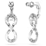Hyperbola drop earrings, Infinity, White, Rhodium plated - Swarovski, 5679793