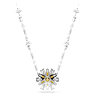 Idyllia necklace, Flower, Yellow, Rhodium plated - Swarovski, 5679916
