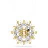 Idyllia hanger en broche, Verschillende slijpvormen, Bloem, Lang, Geel, Rodium toplaag - Swarovski, 5679947