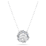 Pendentif Idyllia, Tailles variées, Fleur, Bleu, Métal rhodié - Swarovski, 5680013