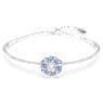 Bracciale rigido Idyllia, Fiore, Blu, Placcato rodio - Swarovski, 5680014