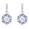 Idyllia damla küpeler, Karışık kesimler, Çiçek, Mavi, Rodyum kaplama - Swarovski, 5680016
