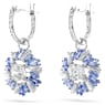 Idyllia damla küpeler, Karışık kesimler, Çiçek, Mavi, Rodyum kaplama - Swarovski, 5680016